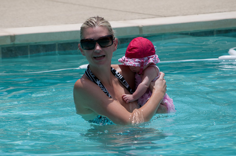 Avery in the pool