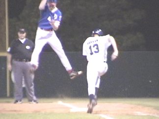 Gerkin safe on the high throw at first