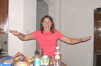 Joanie imitating Chandra's hydroplaning
