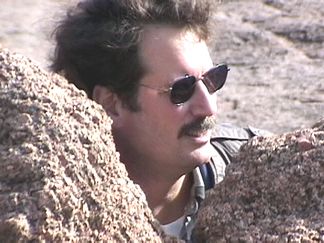 Hank in the rocks