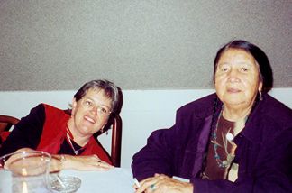 Debi Mattingly with Rosie - a friend of the family.&nbsp; Later Rosie will perform the Marriage Ceremony as traditionally performed by the Blackfoot Indian Tribe