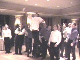 "Air Patrick" gets the garter - guess thats why they called him the best man!