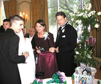 Shaun checking out his Lego Grooms Cake