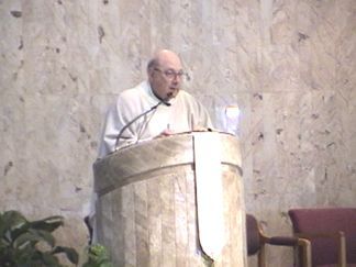 Fr. Belisch giving the sermon