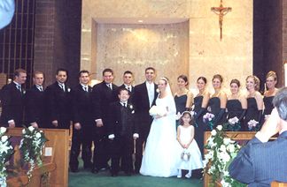 Shaun and Kelly with the Wedding Party - Mark Sweeney, Josh Talbet, Dustin Rudisill, Mark Hammond, Mark Heisler, Ryan Heisler, Patrick Griffin, Jane Holden, Nicole Griffin, Natalie Griffin, Anika Milam, Melissa Williams and Cindy Heisler