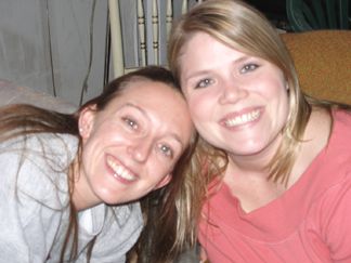 Kelly and Allison enjoying the game