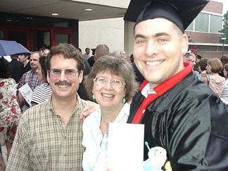 Hank and Alice with the big man on campus