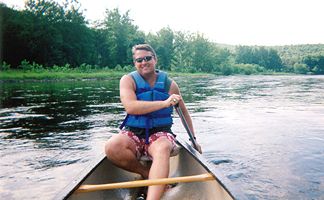 Canoeing the Deleware river.&nbsp; On your left is Pennsylvania - on your Right is New York.