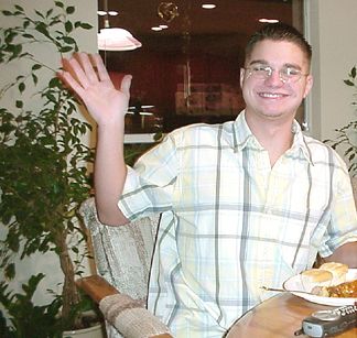Patrick enjoying Mom's roast