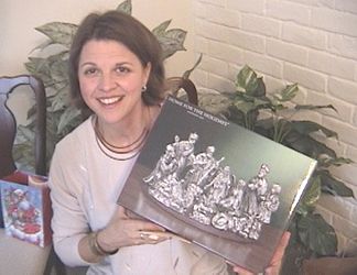Joanie with her Nativity Set from Fr. Jesse